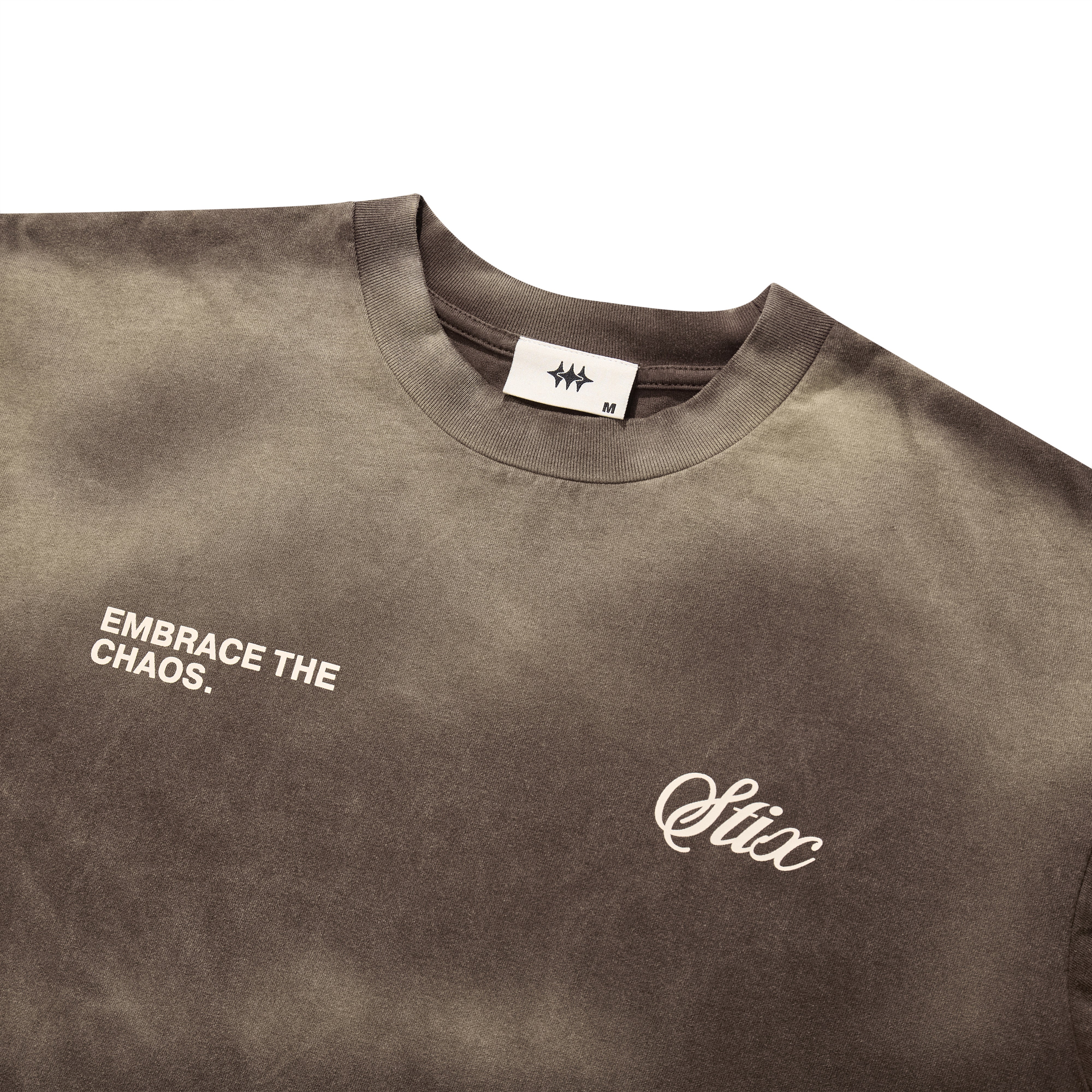 Embrace The Chaos Tee - mocha wash